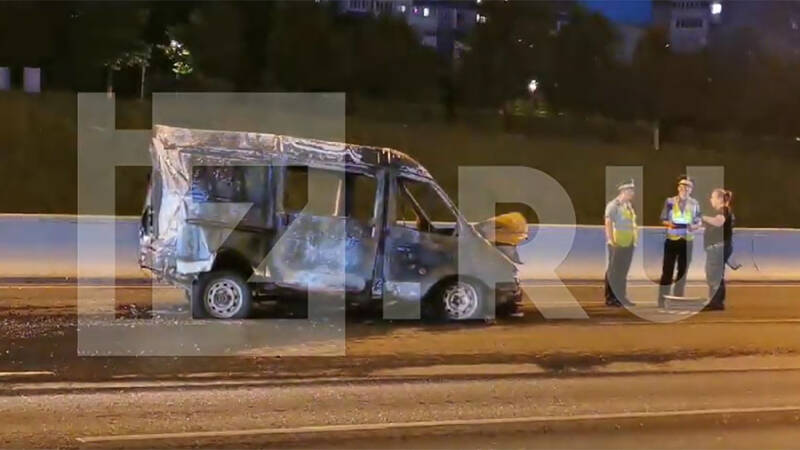 В Москве на МКАД в результате ДТП два человека заживо сгорели в «Газели»